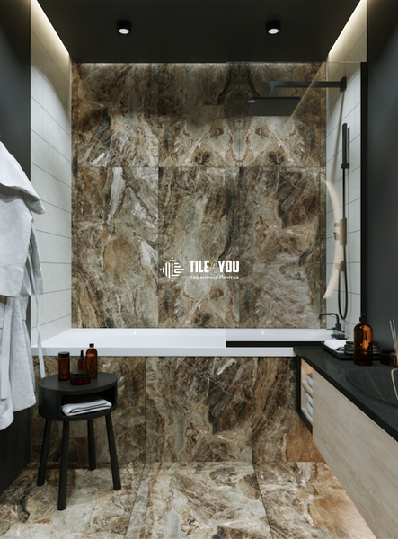 Керамограніт Golden Tile | Vesuvio 4F7520 коричневий 600x600 см 16557 фото