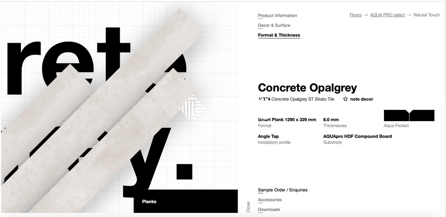 Ламінат Kaindl | 44374 Concrete Opalgrey ST Strato Tile 1290 x 329 mm 8.0 mm 18669 фото