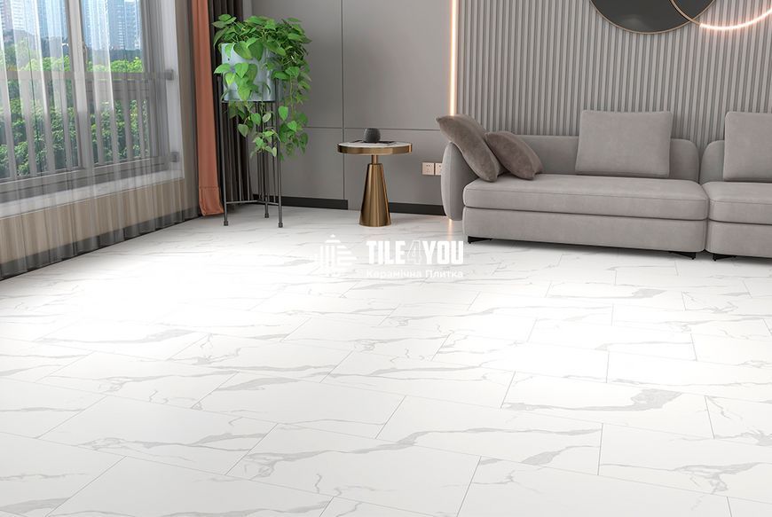 Вінілова підлога BlissGround | SPC Stone Calacatta light 91.5x46.5x0.6 см (5+1мм) 201753 фото