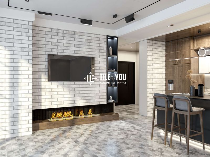 Керамограніт Golden Tile | Плитка Klinker Brick KB0010 білий 250х60х6 201066 фото