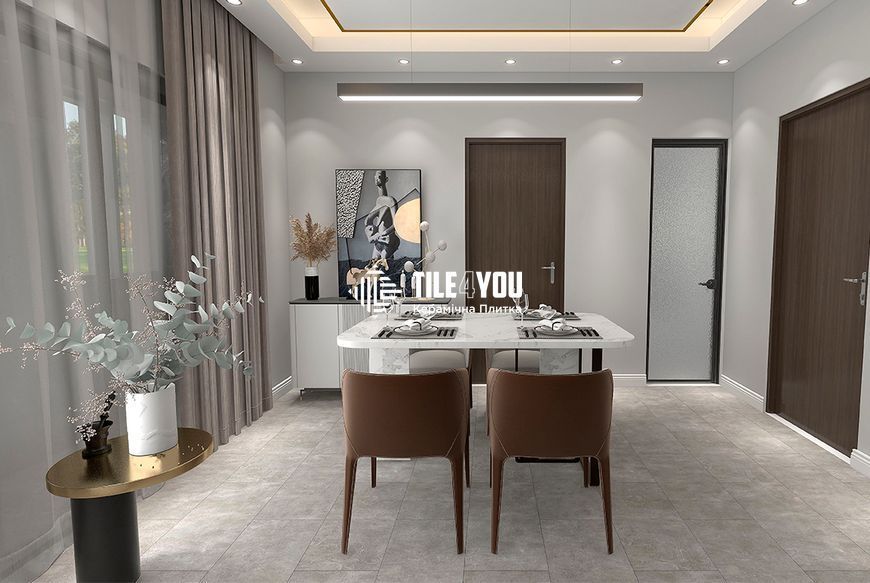 Вінілова підлога BlissGround | SPC Stone Concrete grey 91.5x46.5x0.6 см (5+1мм) 201756 фото