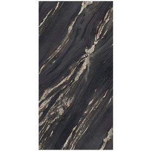 Керамогранит Fiandre | Marmi Maximum Nero Damascato 300х150 Lucidato 6mm (MML14761530) 19073 фото