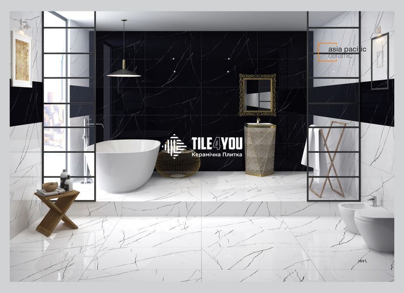 Керамограніт Asia Pacific | Nero Marquina Black High Polished 60*120 201573 фото