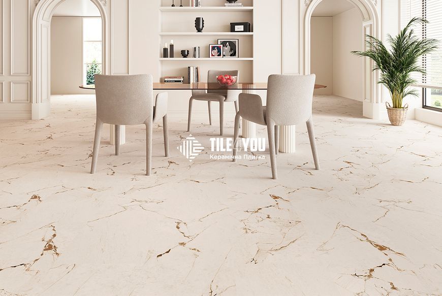 Вінілова підлога BlissGround | SPC Stone Marble beige 91.5x46.5x0.6 см (5+1мм) 201759 фото