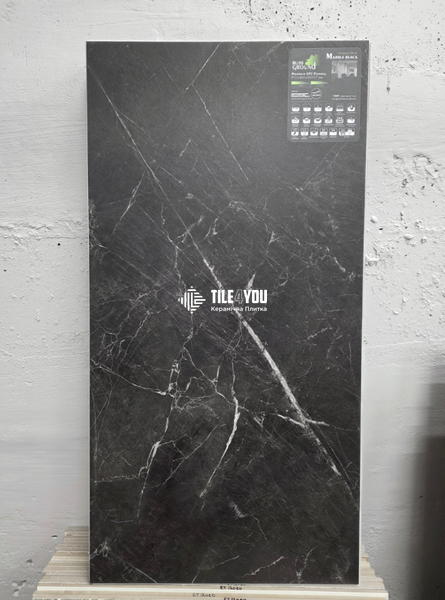 Вінілова підлога BlissGround | SPC Stone Marble black 91.5x46.5x0.6 см (5+1мм) 201760 фото