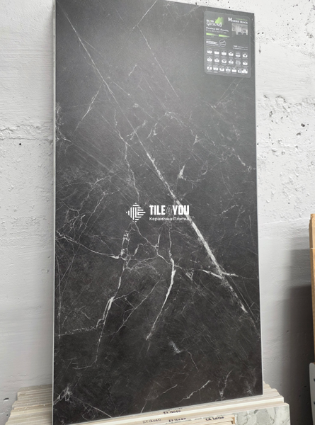 Вінілова підлога BlissGround | SPC Stone Marble black 91.5x46.5x0.6 см (5+1мм) 201760 фото