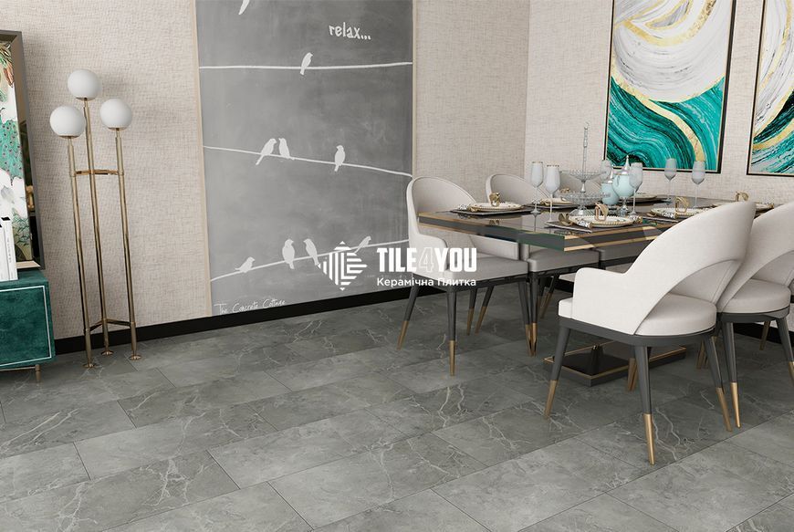 Вінілова підлога BlissGround | SPC Stone Marble grey 91.5x46.5x0.6 см (5+1мм) 201761 фото