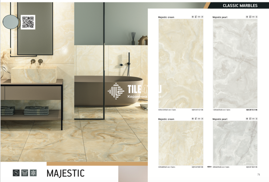 Керамограніт Teo Ceramics (Allore) | Majestic Pearl F P 600x600x8 R Satin 1 15677 фото
