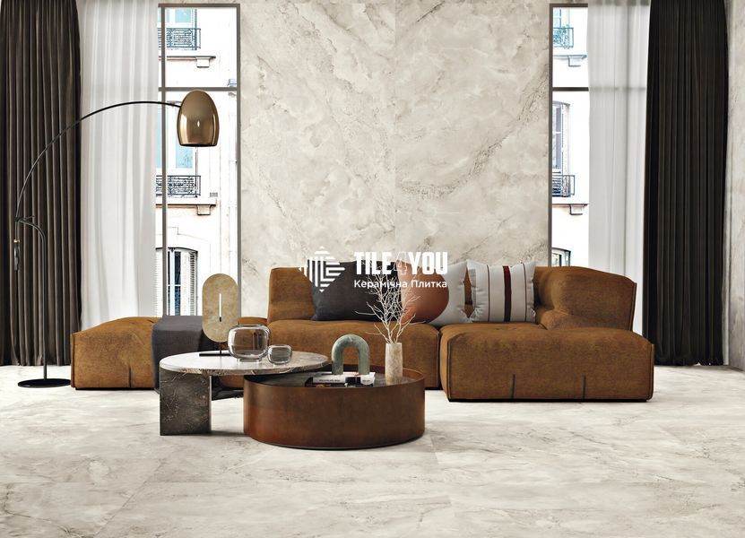 Керамограніт Azulejos Benadresa | Плитка AURA SNOW NATURAL 60*120*9,5mm 203051 фото