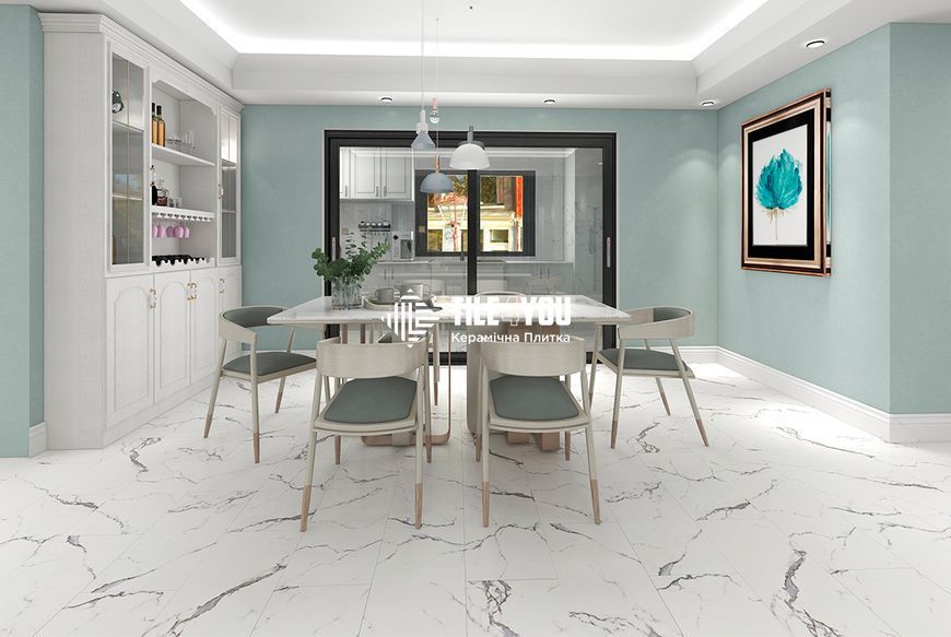 Вінілова підлога BlissGround | SPC Stone Statuario grey 91.5x46.5x0.6 см (5+1мм) 201763 фото