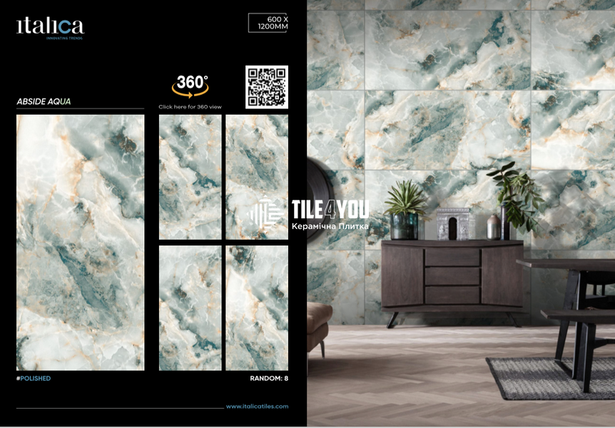 Керамограніт Italica | Absid Aqua Polished 60x120 см 16029 фото