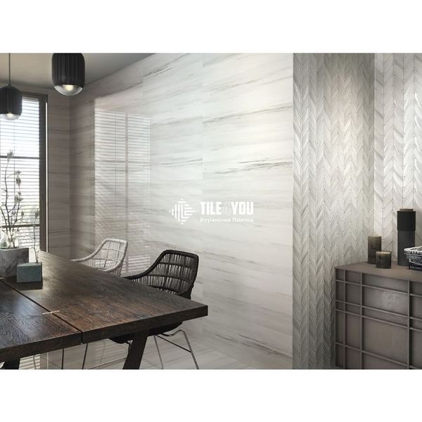 Настенная плитка Riverdale Wellen White Rectificado 30х90 38752393 фото