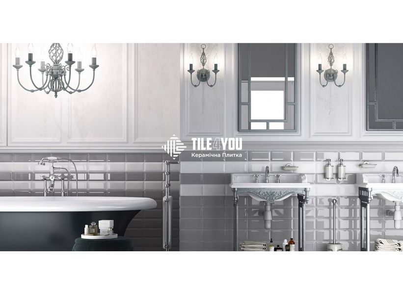 Плитка для стін Metrotiles сірий 462051 10x20 см 49194380 фото