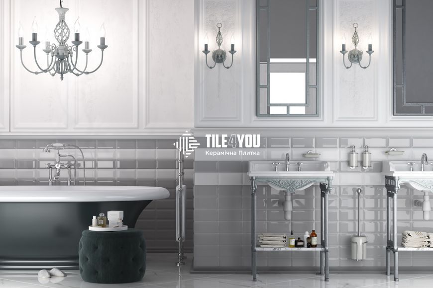 Плитка для стін Metrotiles сірий 462051 10x20 см 49194380 фото