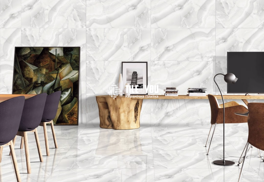 Керамограніт Netto Ceramika | Onyx Silver Polished 60&times;120 18028 фото