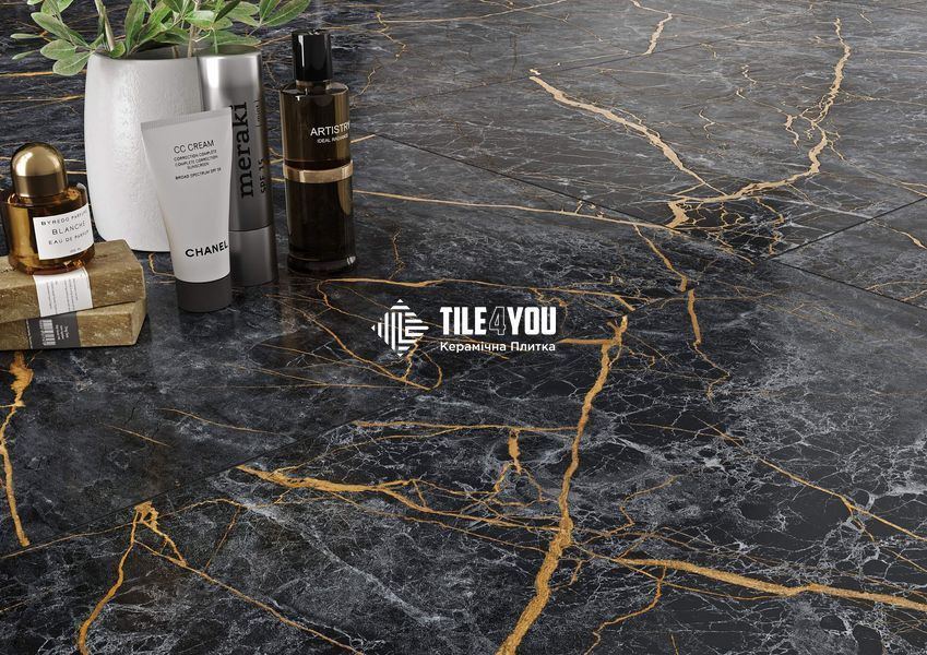 Керамограніт Golden Tile | Плитка Mountain Stone MOС980 чорний 1200х600х8 202608 фото