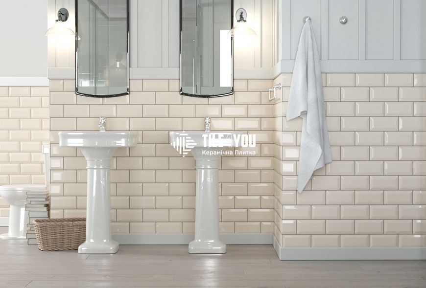 Настенная плитка Metrotiles бежевый 461051 10x20 см 49194085 фото