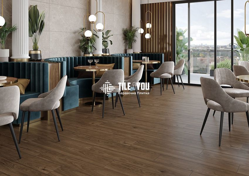 Плитка под дерево Cersanit | Charmwood Brown Mat Rect 19,8x119,8 G1 18717 фото