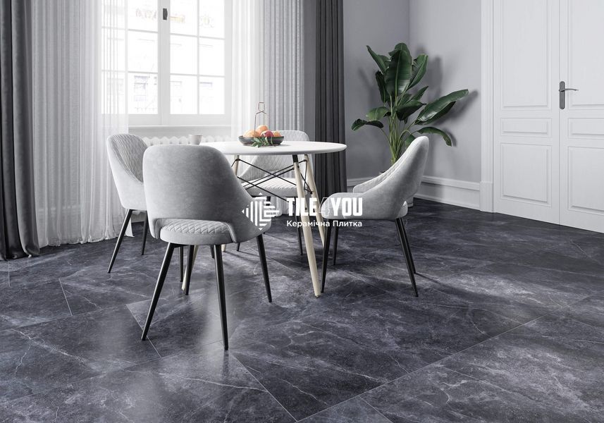 Керамограніт Golden Tile | Плитка Space Stone 5VС980 чорний 1200х600х8 202639 фото