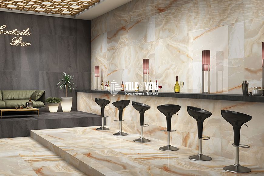 Керамогранит CERAMA MARKET | Onyx Gold Grande 60x120 см 16398 фото