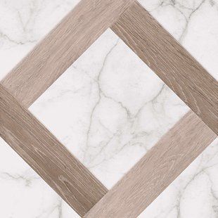 Керамограніт Golden Tile | Плитка Marmo Wood 4V0800 білий 400х400х7 202691 фото