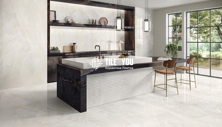 Керамогранит Emil Ceramica| Плитка 60*120 Tele Di Marmo Onyx Ivory Silktech Rett 9.5 Mm Ekta 208377 фото