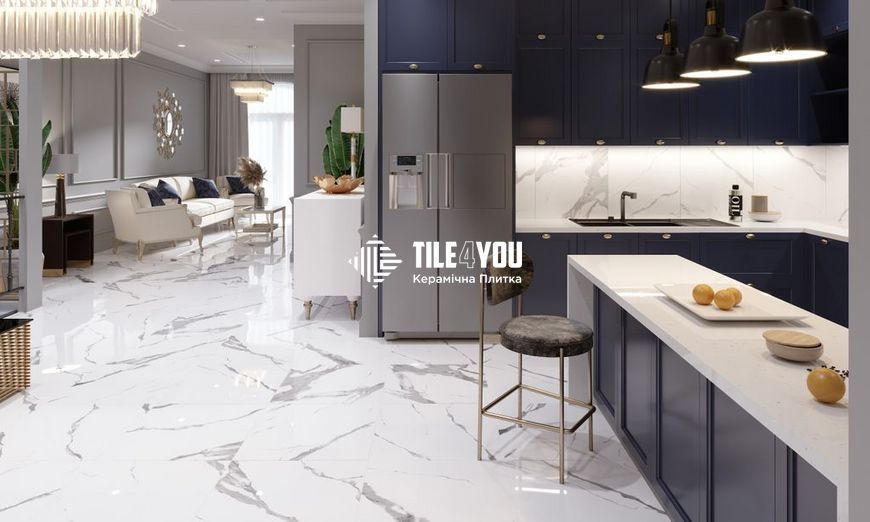 Керамогранит Golden Tile | Calacatta Vera белый 6N0900 1200x600x10 51618978 фото