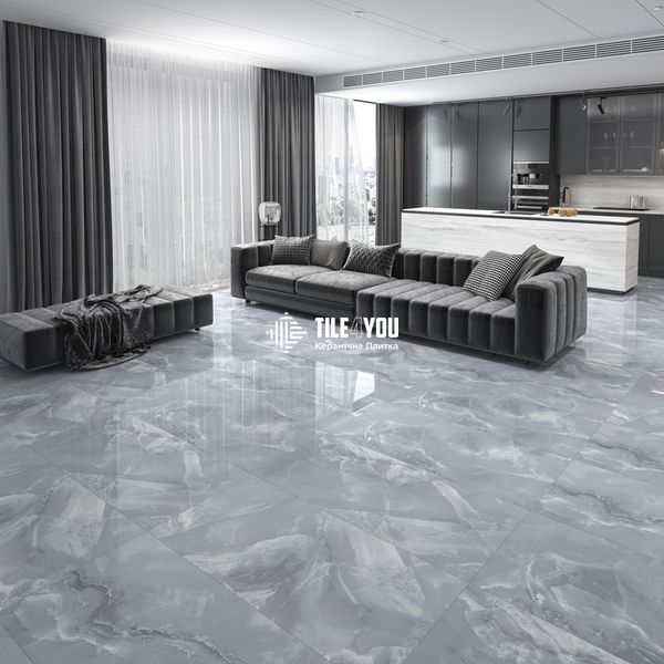 Керамограніт Kutahya | Marea Dark Grey Polish N 240 x120 208273 фото