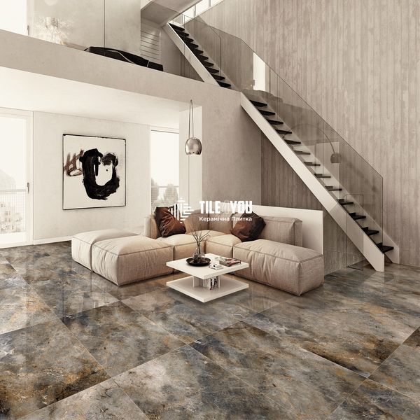 Керамограніт Megagres | HG FLORIAN GRAFITO 60x120 см 17729 фото