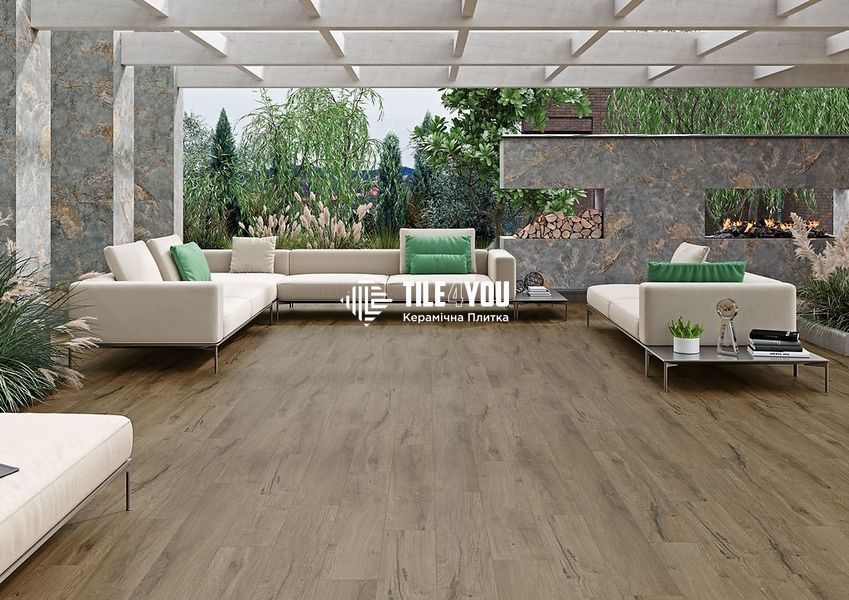 Плитка под дерево Cersanit | Wildwood Brown Mat Rect 19,8x119,8 G1 18726 фото