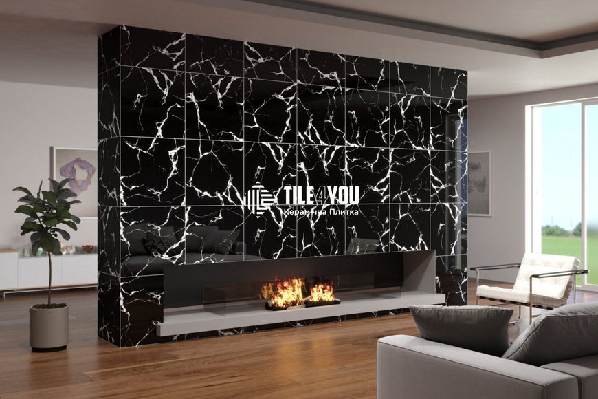 Керамогранит Netto Ceramika | Black Marble High Glossy 60&times;60 17991 фото