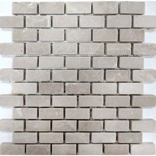 Мармурова мозаїка Vivacer № 02 BEIGE MARBLE MOSAIC TUMBLED BASKET BRICK 30.5х30.5 10637 фото