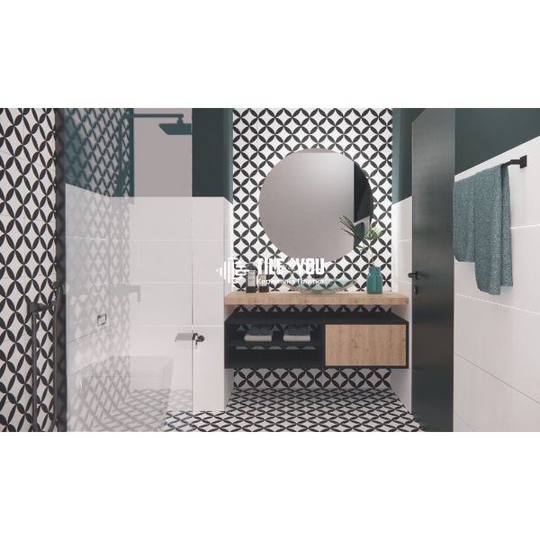 Керамограніт Almera Ceramica | Pris.Pre.Circle Black 45x45 см 17477 фото