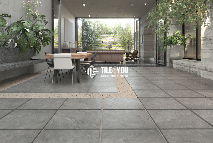 Потовщений керамограніт Teo Ceramics (Allore) | Montana Anthracite F PCR 600x600x20 R Mat 1 18933 фото
