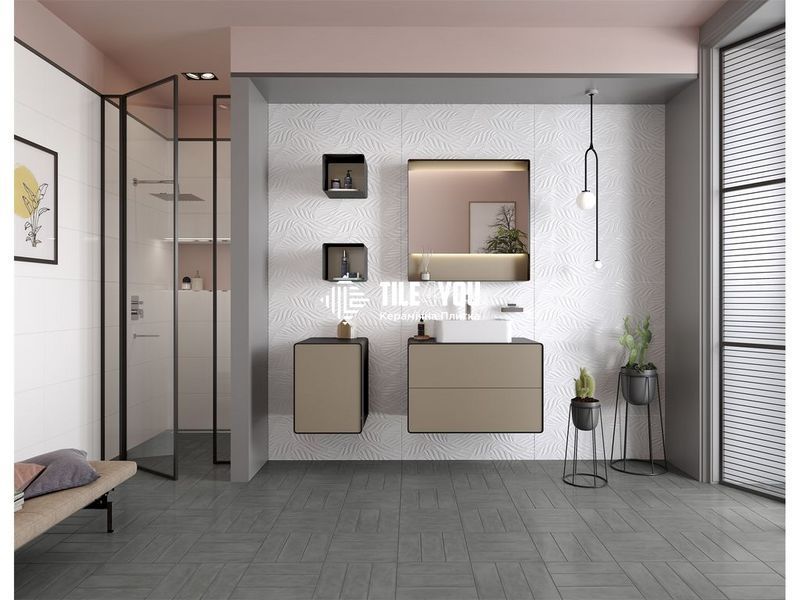 Плитка для стін Kale белая Матова рельефная Claire White RM 6939R 30x90 см 46057801 фото