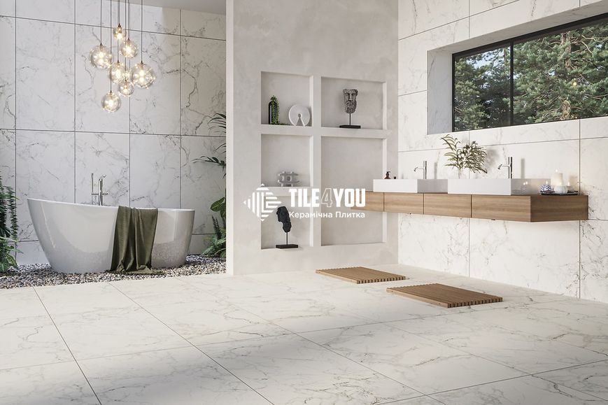 Керамограніт Cersanit | Calacatta Mild GPT1006 White Satin Rect 59,8x59,8 см 16273 фото