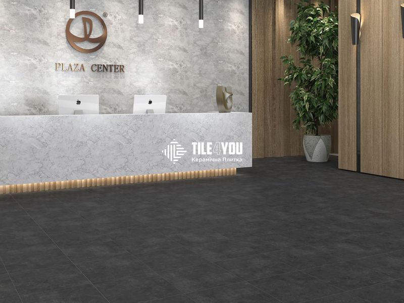 Керамограніт QUA Granite | Ark Black Mat 600х600 19267 фото