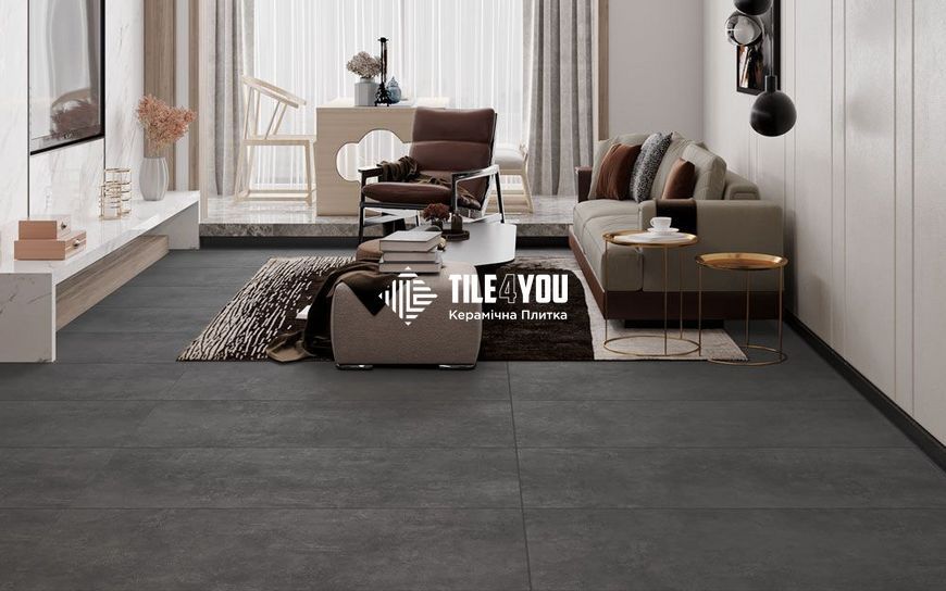 Керамограніт QUA Granite | Ark Black Mat 600х600 19267 фото