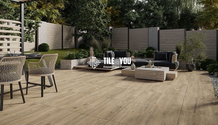 Утолщенный керамогранит Opoczno | Wood Moments Light Brown 2.0 RECT 593x593x20 201356 фото